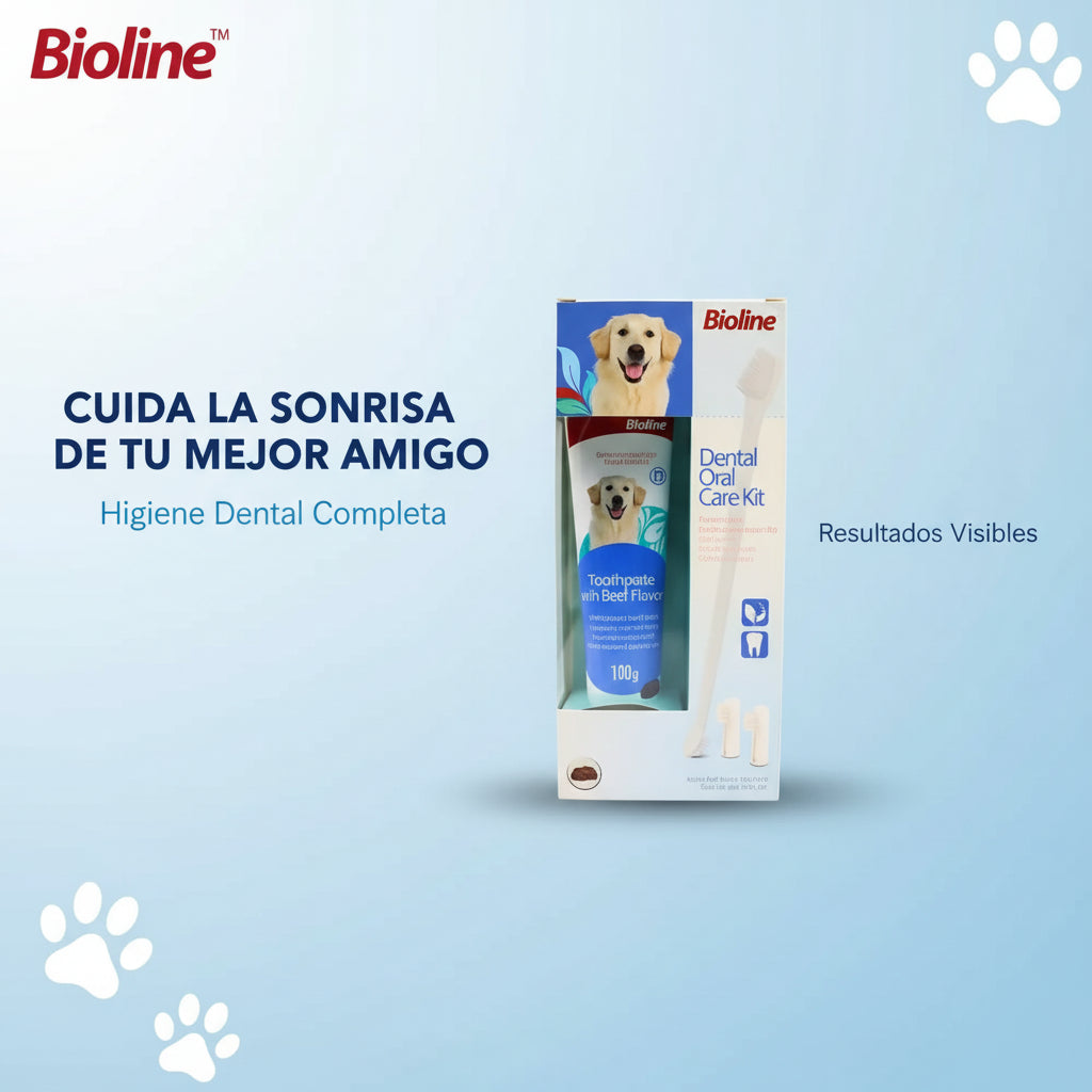 Set Cuidado Dental Bioline Para Perro